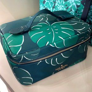 Kate Spade Chelsea Medium Monstera Leaves Cosmetic Case